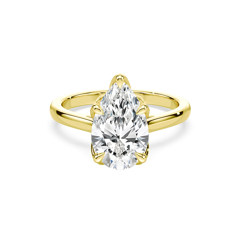 Pear Cut 3.32ct Tulip Cathedral Ring