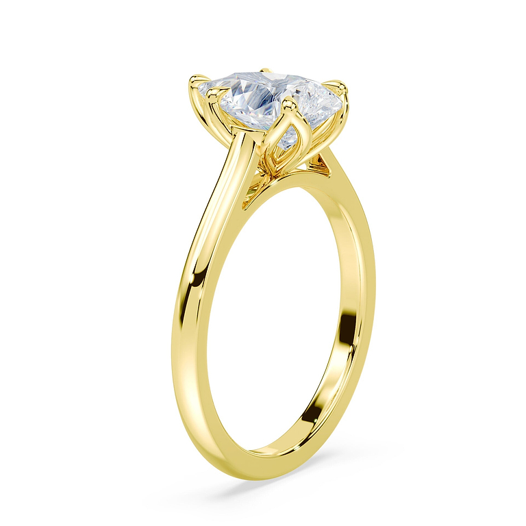 Pear Cut 3.32ct Tulip Cathedral Ring