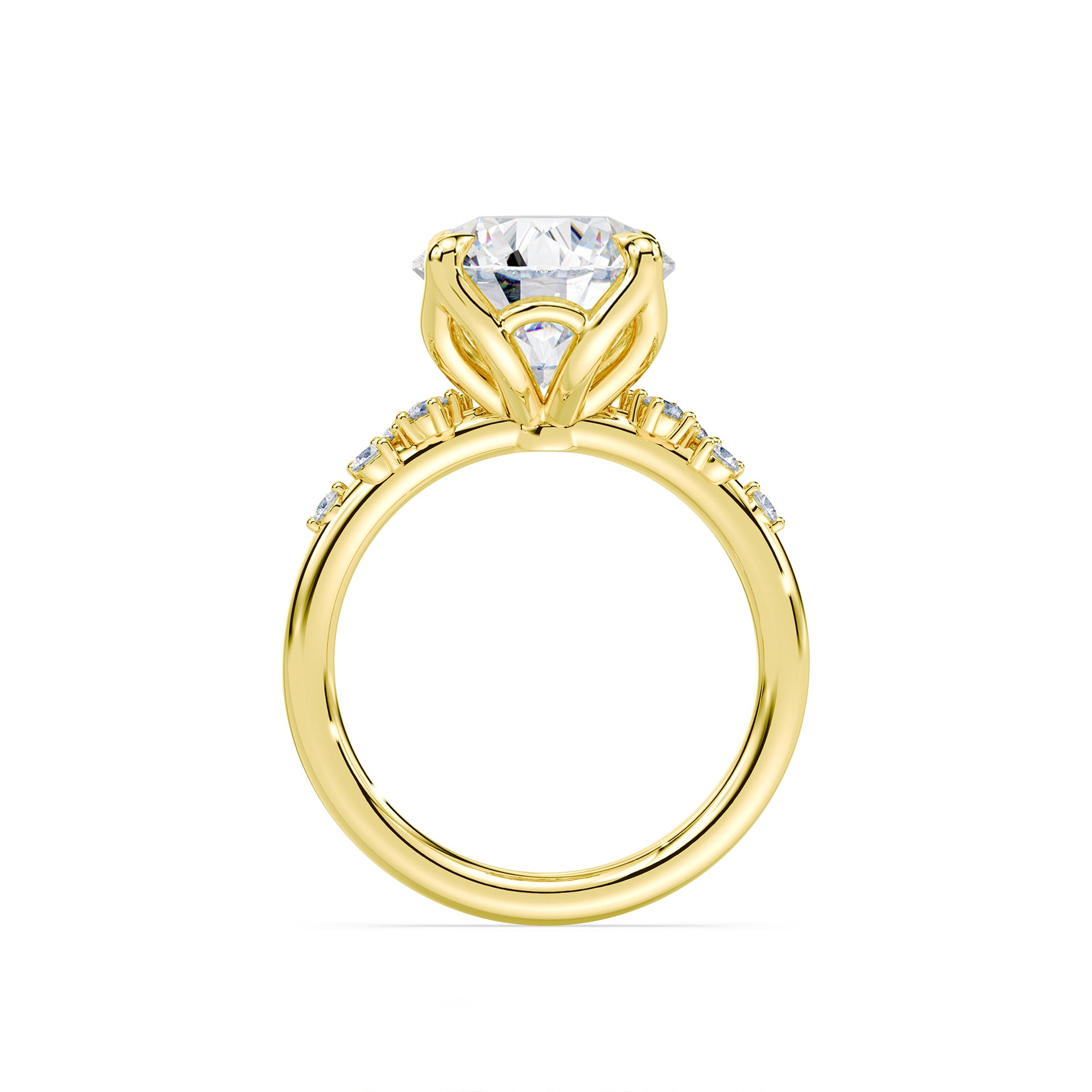 Round Cut 3.20ct Petals Cluster Ring