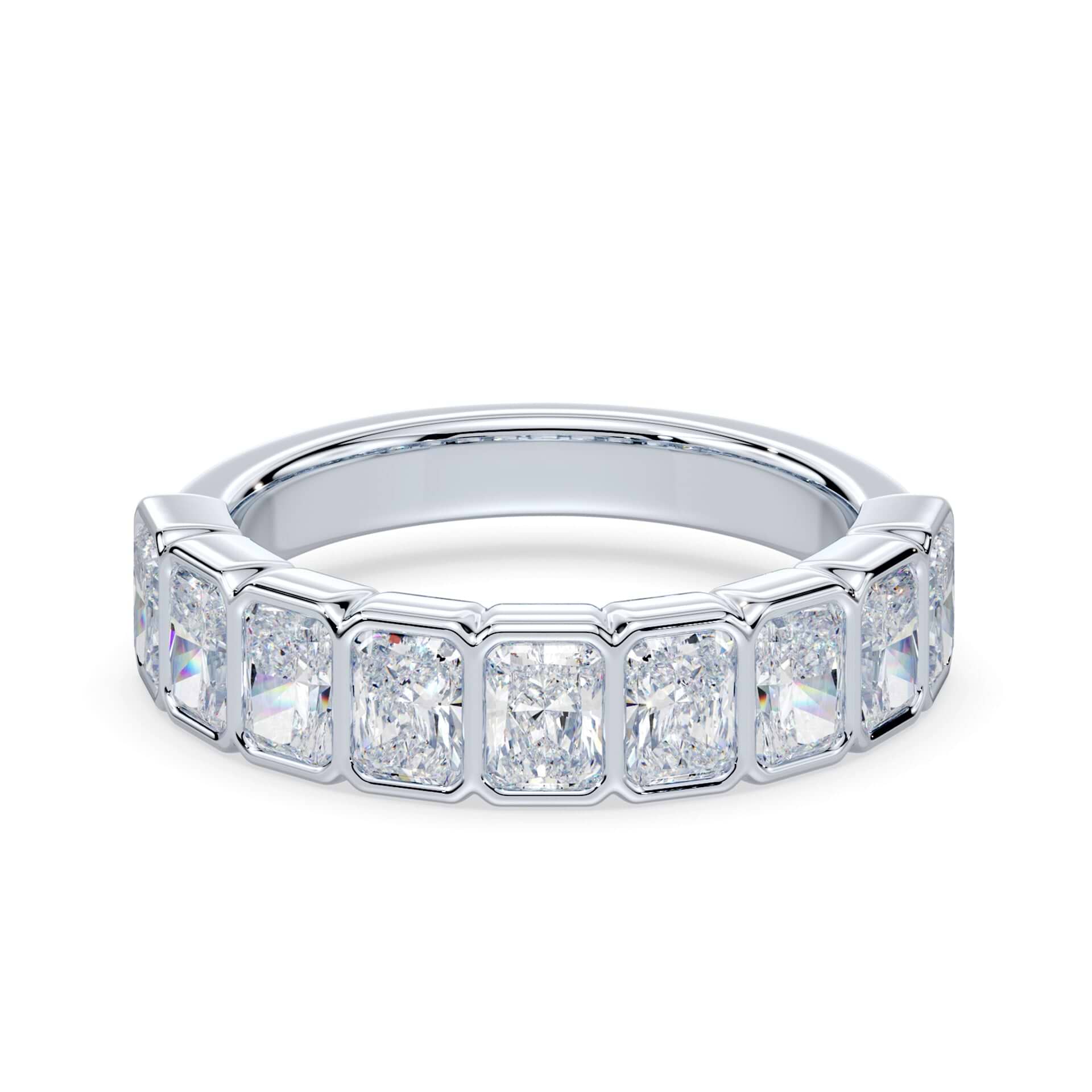 Radiant Cut Lab Diamond Bezel Band – Plum