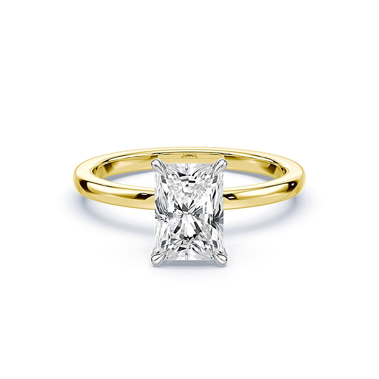 Radiant Cut 3.11ct Two Tone Diamond Ring
