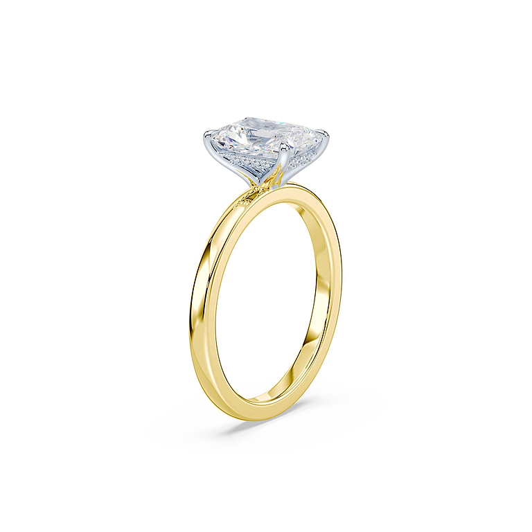 Radiant Cut 3.11ct Two Tone Diamond Ring