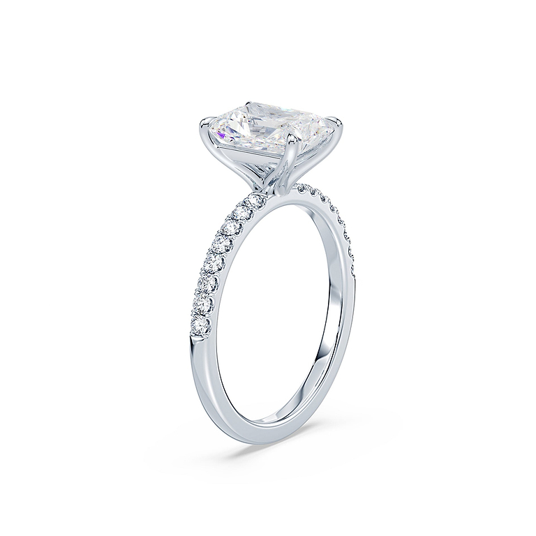 Radiant Cut 2.51ct Diamond Pave Ring