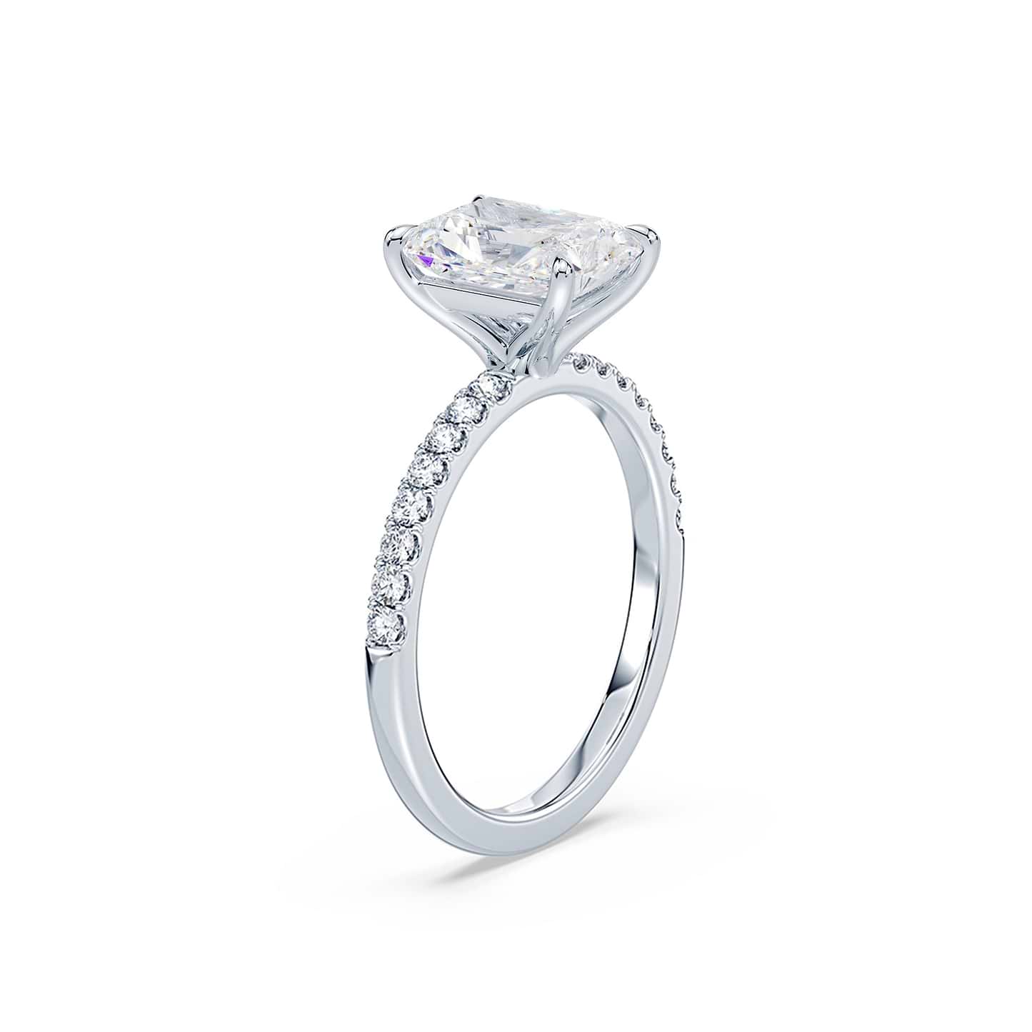 Radiant Cut 2.51ct Diamond Pave Ring
