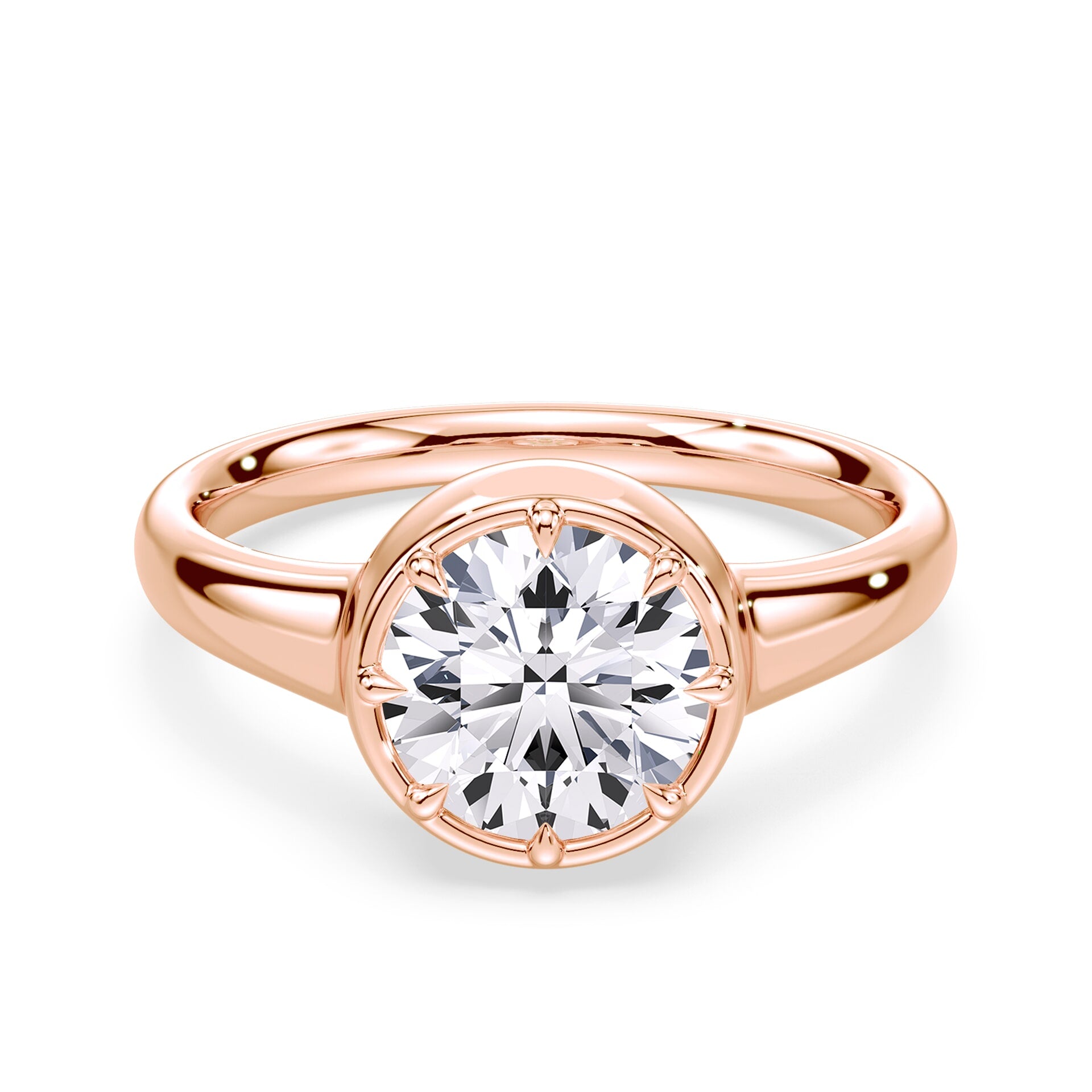 Round Cut Button Back Ring – Plum