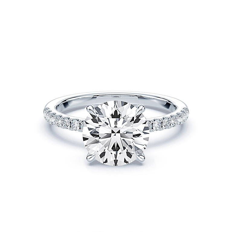 Round 3.08ct Pave Diamond Ring