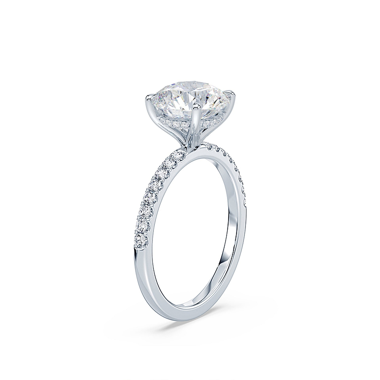 Round 3.08ct Pave Diamond Ring