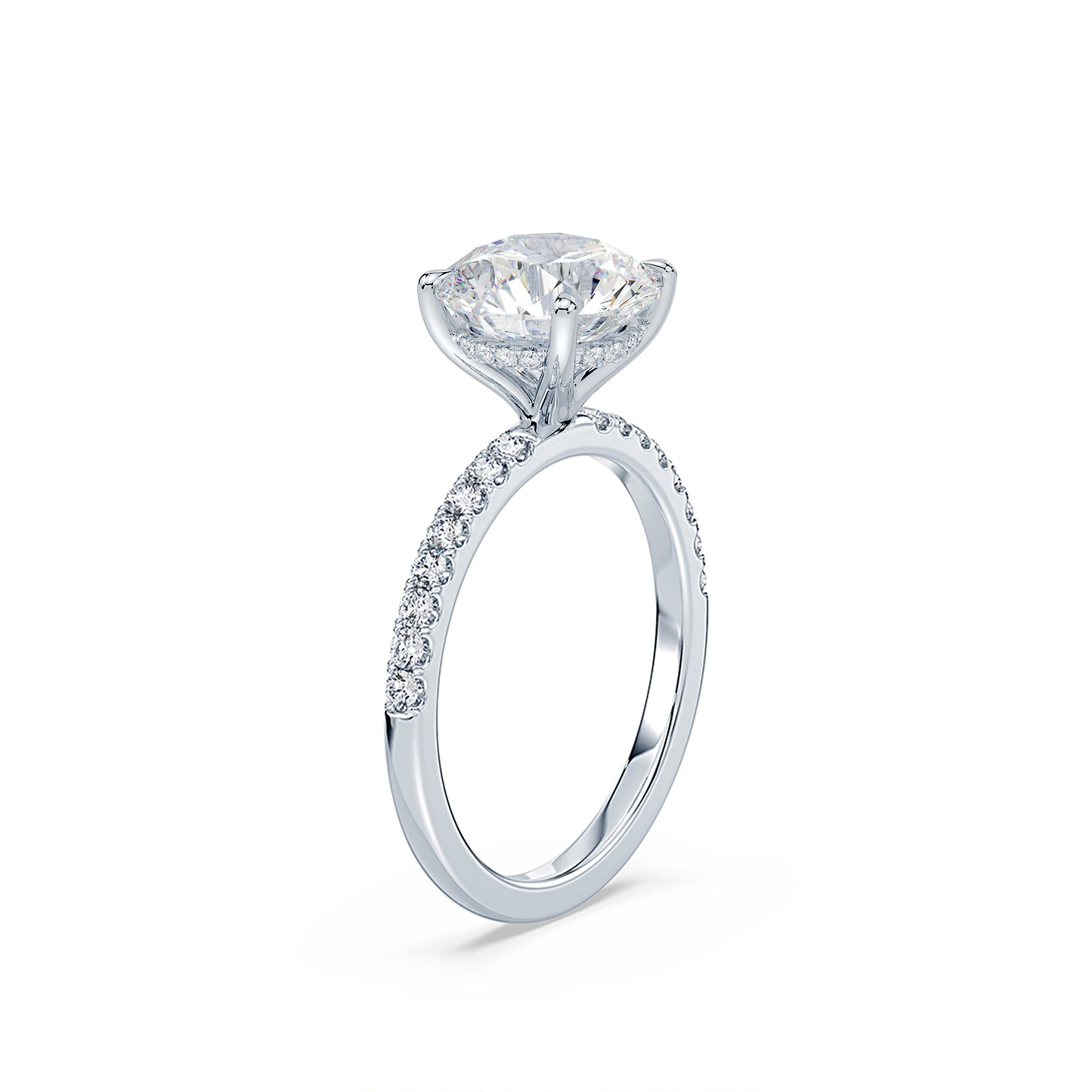 Round 3.08ct Pave Diamond Ring
