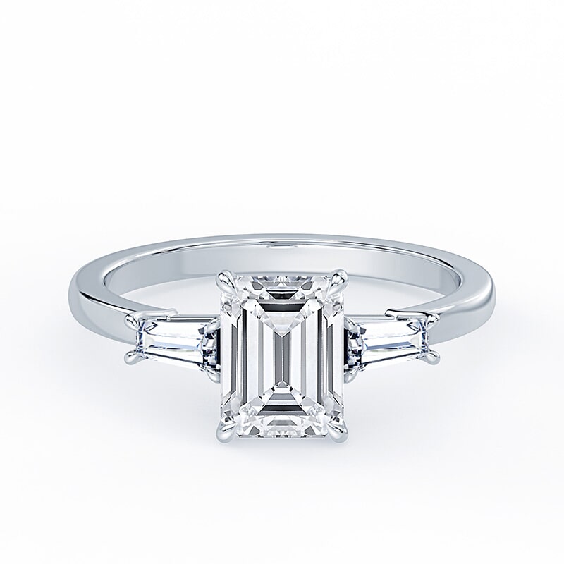 Three Stone Emerald Cut Ring