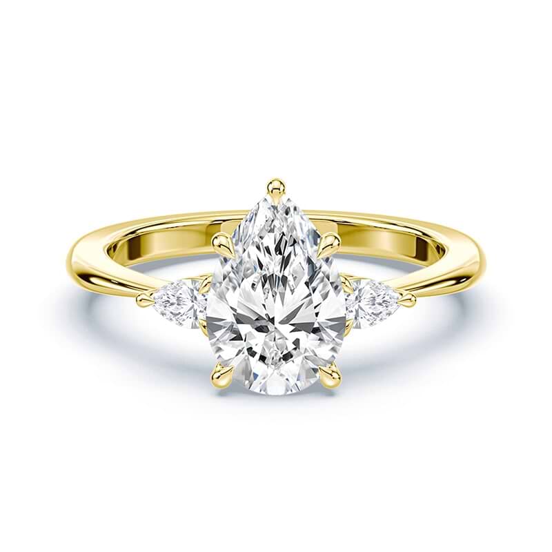 Pear Cut Three-Stone Engagement Rings | Plum Diamonds