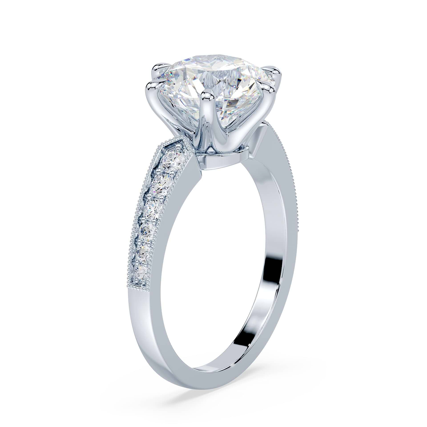 Round 3.46ct 8 Prong Vintage Ring