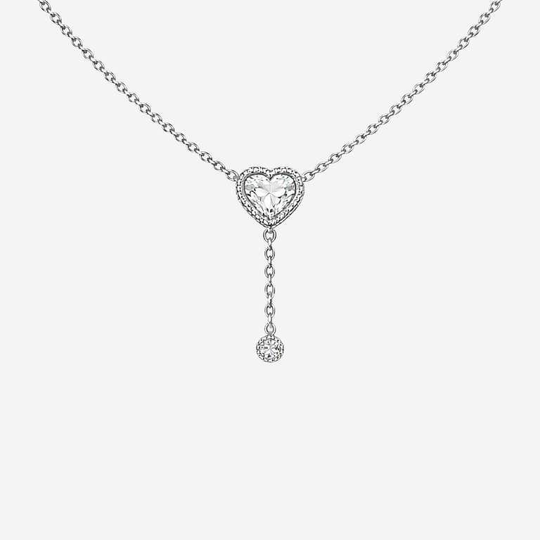 One-of-a-Kind Beaded Heart Lariat Pendant