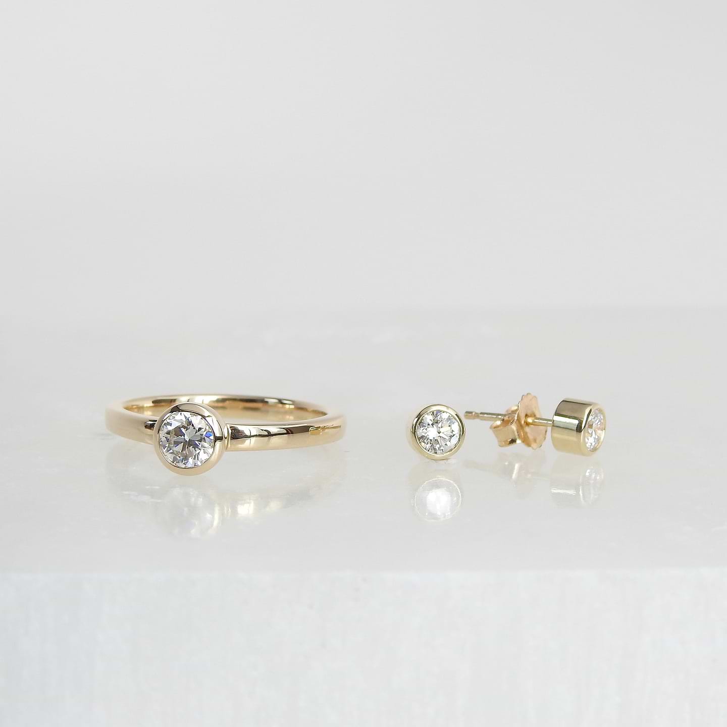 Simple Lab Diamond Bezel Ring .50ct