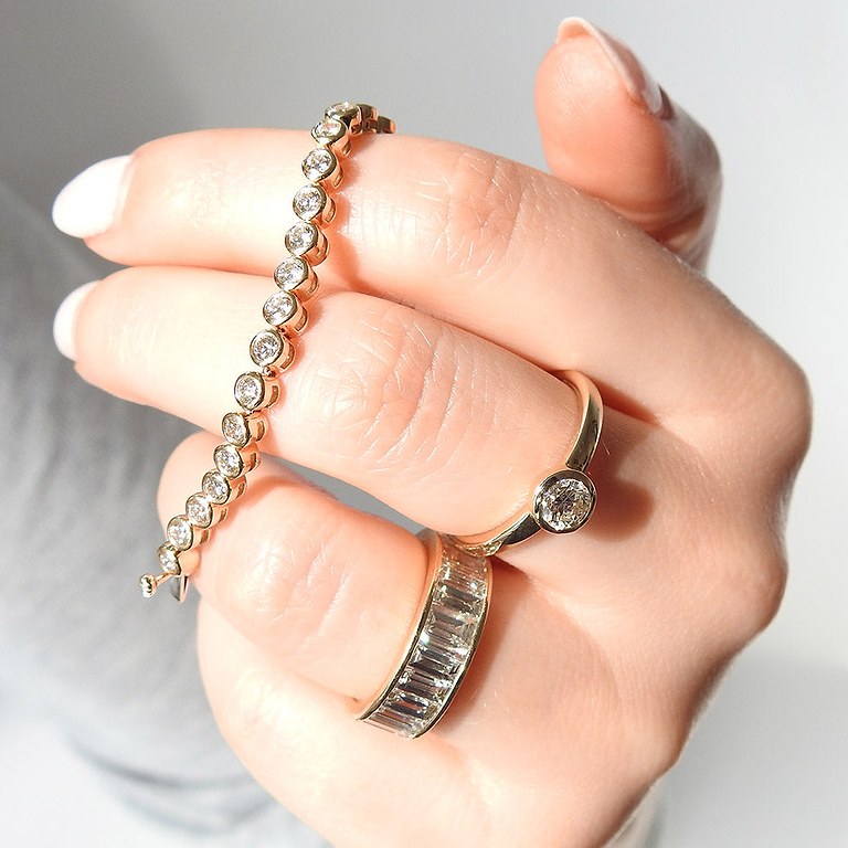 Lab Diamond Bezel Tennis Bracelet 3.50ctw