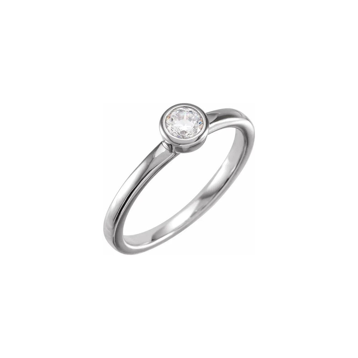 Simple Lab Diamond Bezel Ring .50ct