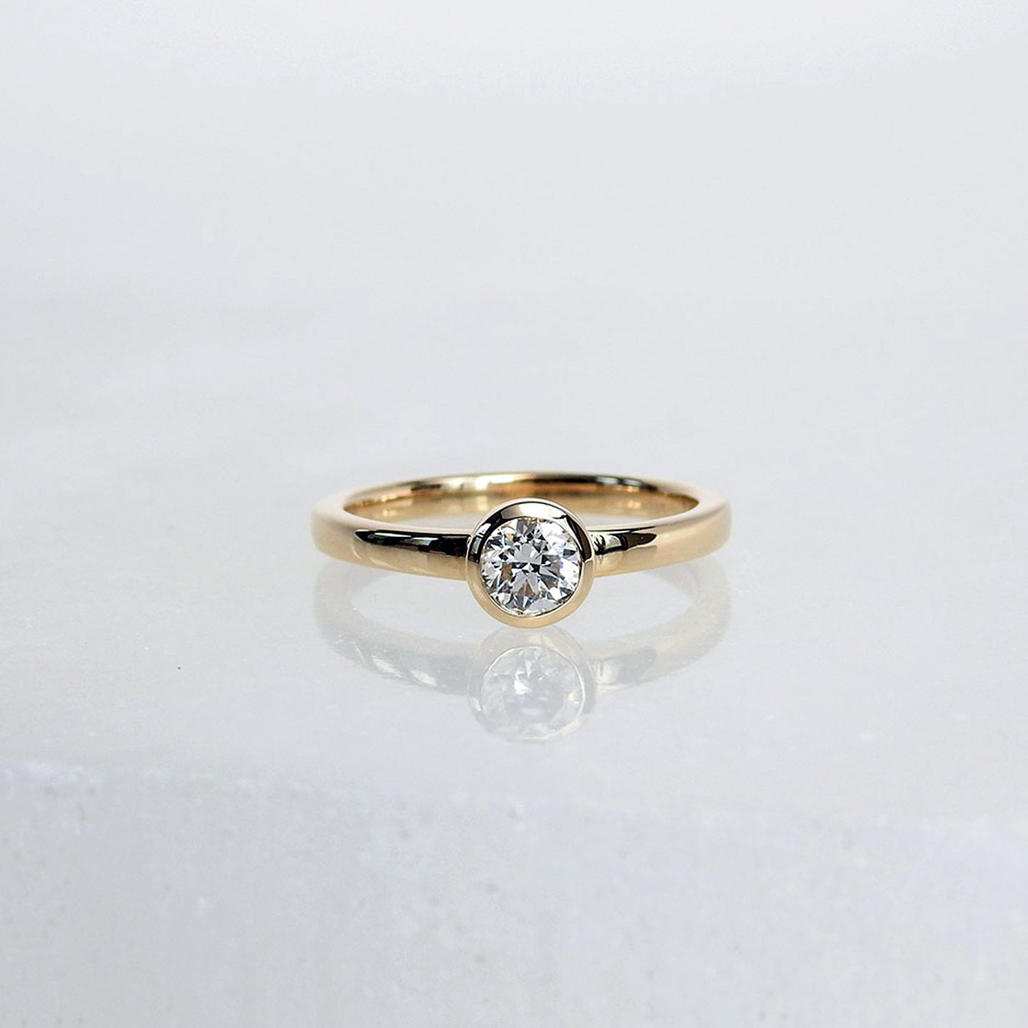 Simple Lab Diamond Bezel Ring .50ct