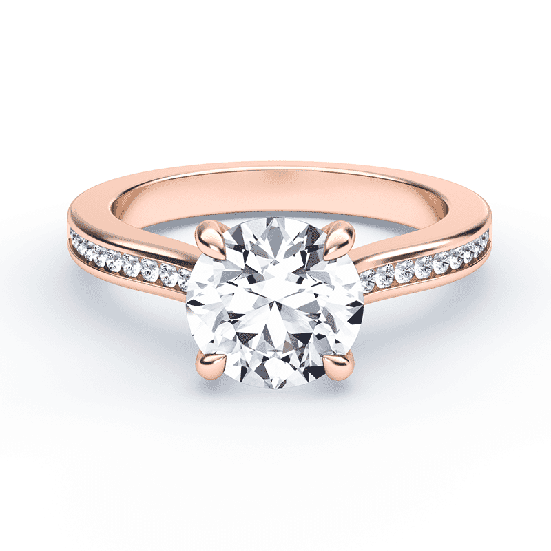 Rose gold cathedral engagement ring cheap