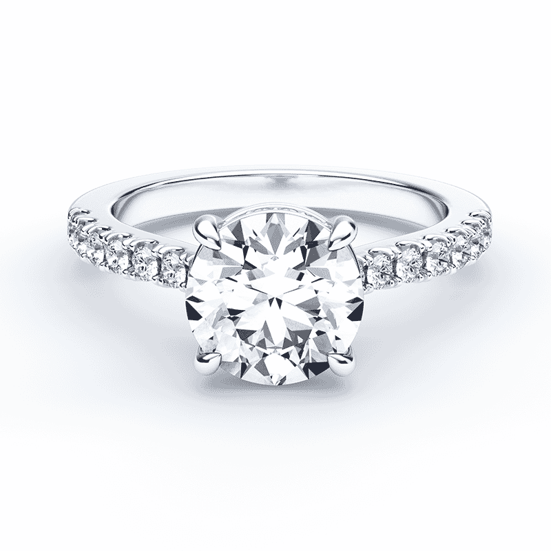 Hidden Halo Pave Cathedral Diamond Ring Plum Diamonds