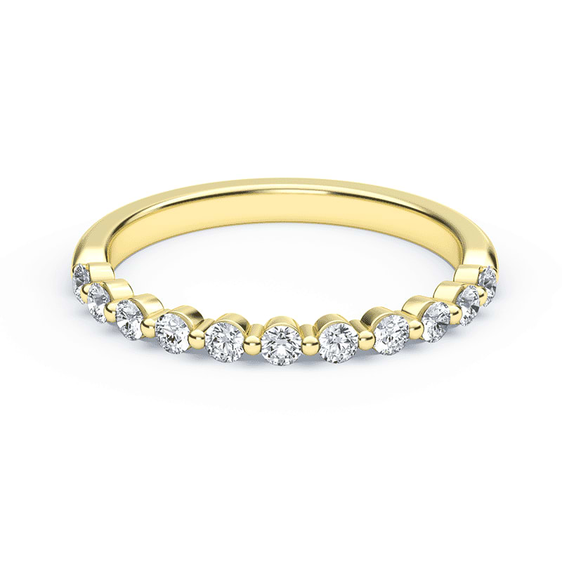 Floating diamond wedding band yellow gold on sale
