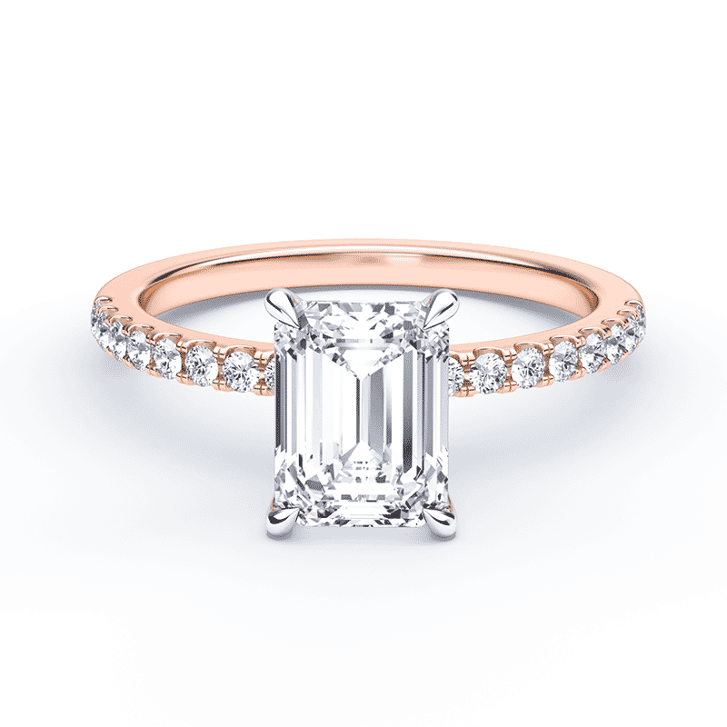 Emerald cut pave diamond ring hotsell