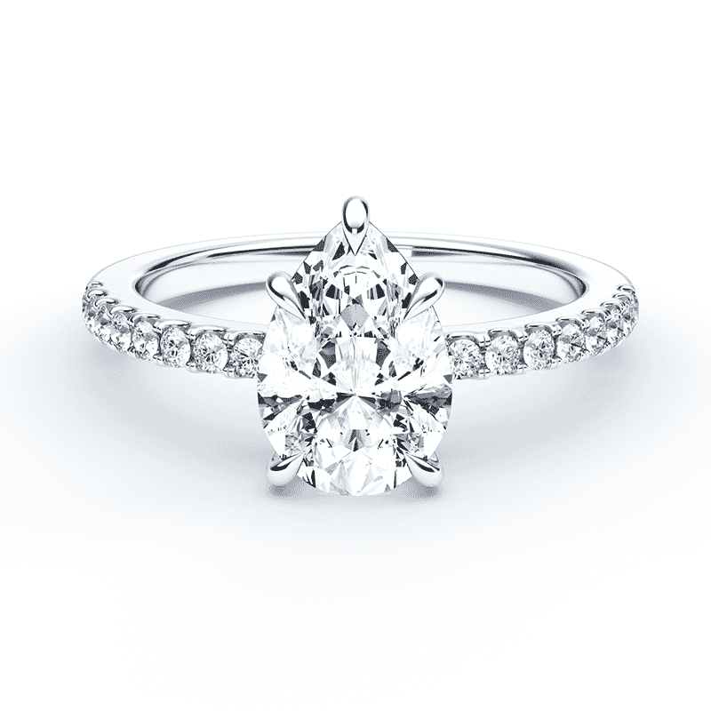 Pear shaped pave engagement rings on sale