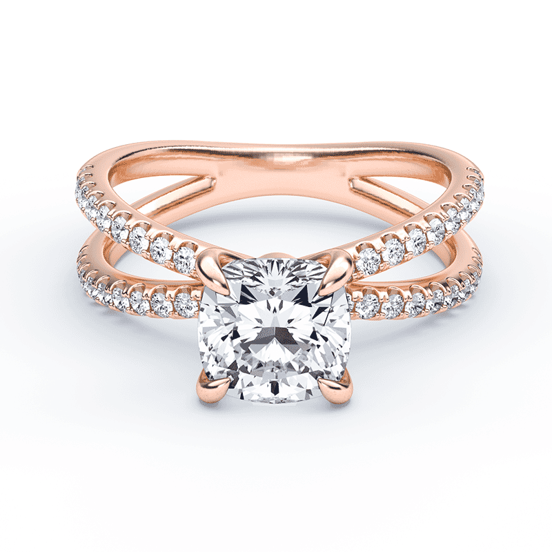 Rose gold split shank engagement rings sales