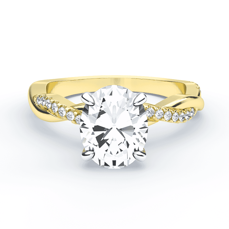 Oval ring diamond band top