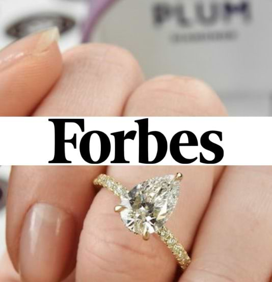 forbes logo bannered over a diamond engagement ring