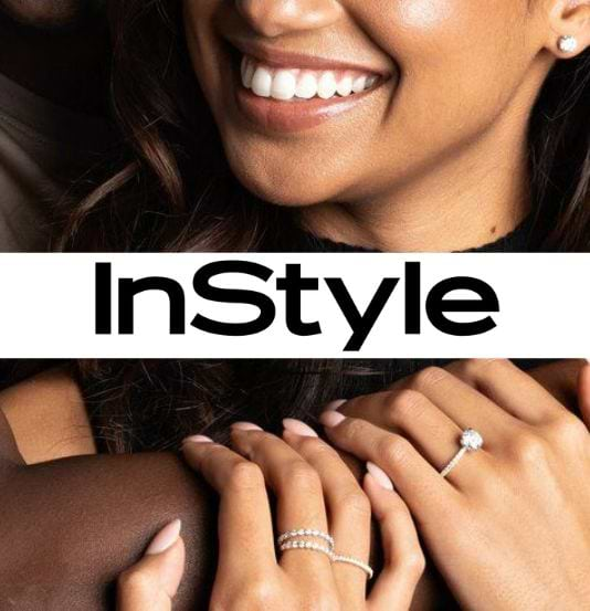 InStyle logo bannered over a couple hugging