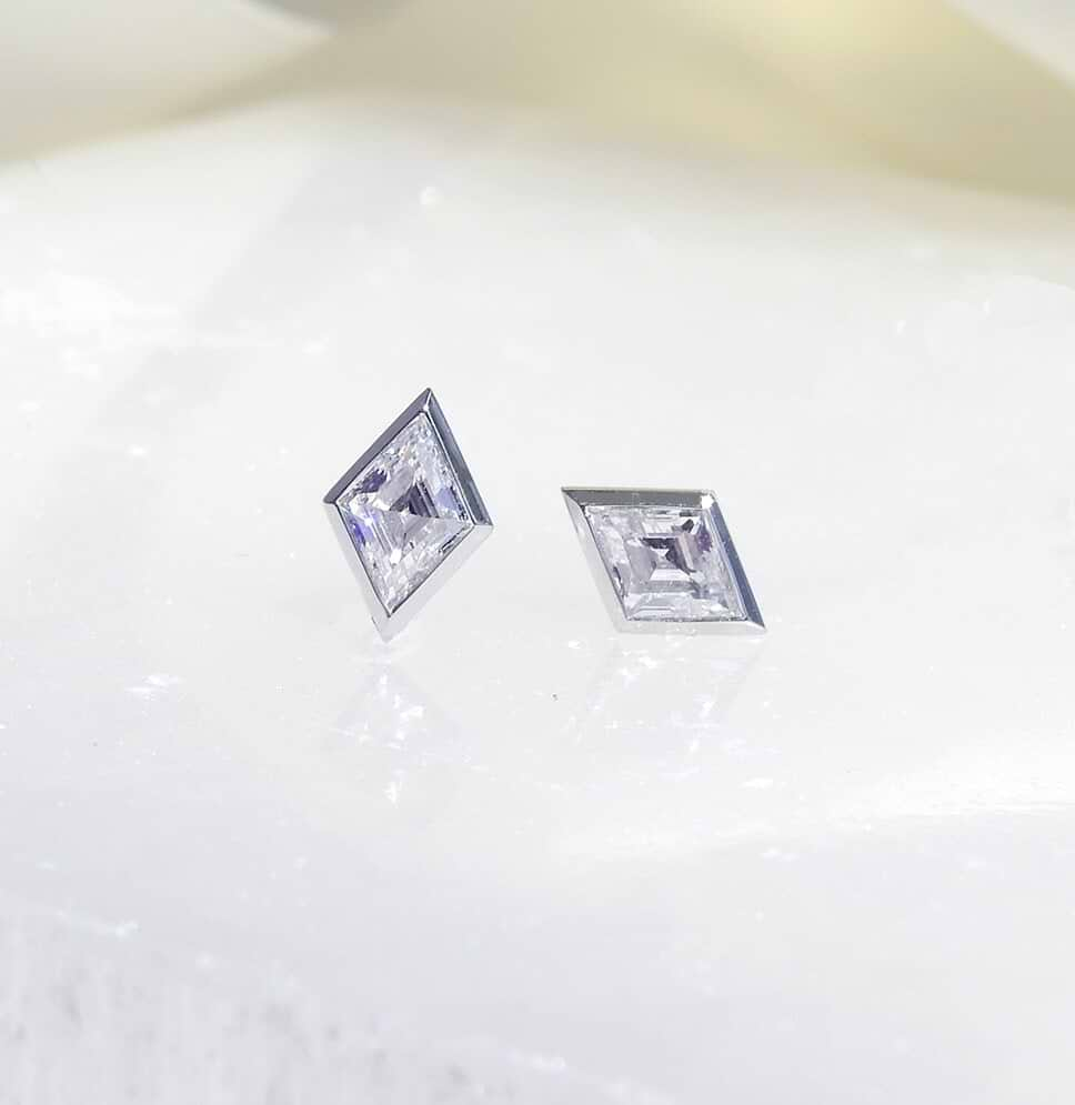 Geometric Lozenge Lab Diamond Studs