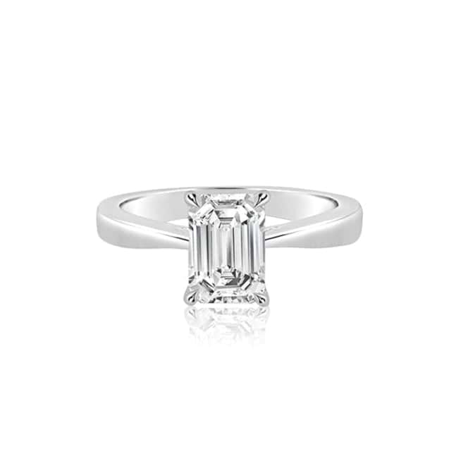 Emerald Cut 2.04ct Mini Cathedral White Gold Ring