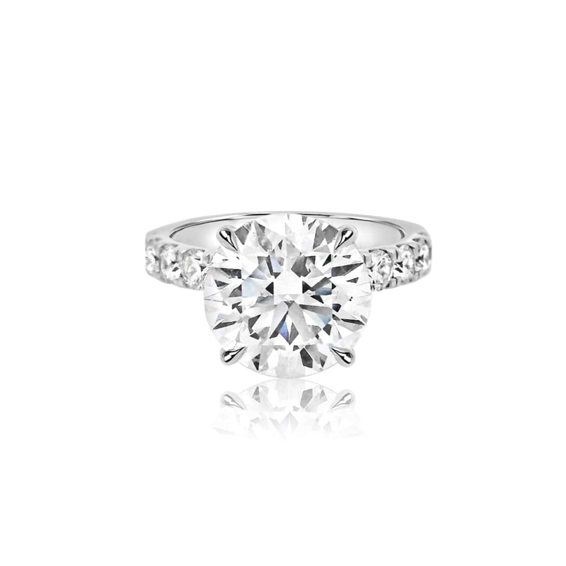 Round 4.48ct F VVS2 IGI Lab Diamond Wide Pave Ring