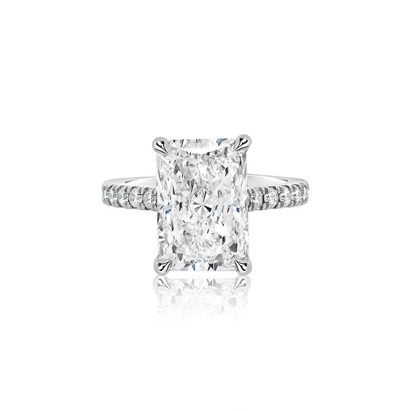 Radiant 4.46ct E VS1 IGI Lab Diamond Platinum Ring