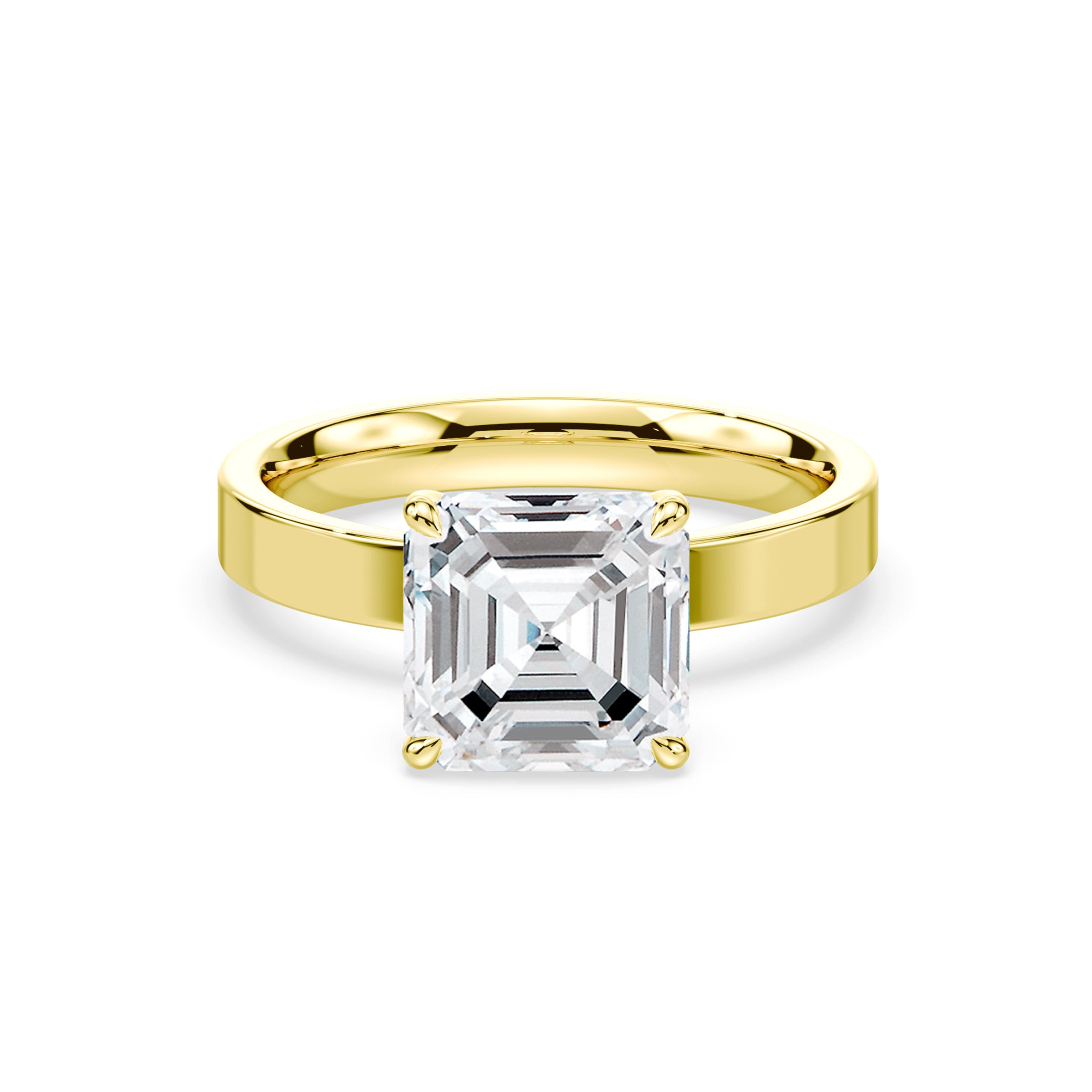 Asscher Cut 3.01ct Wide Solitaire Ring
