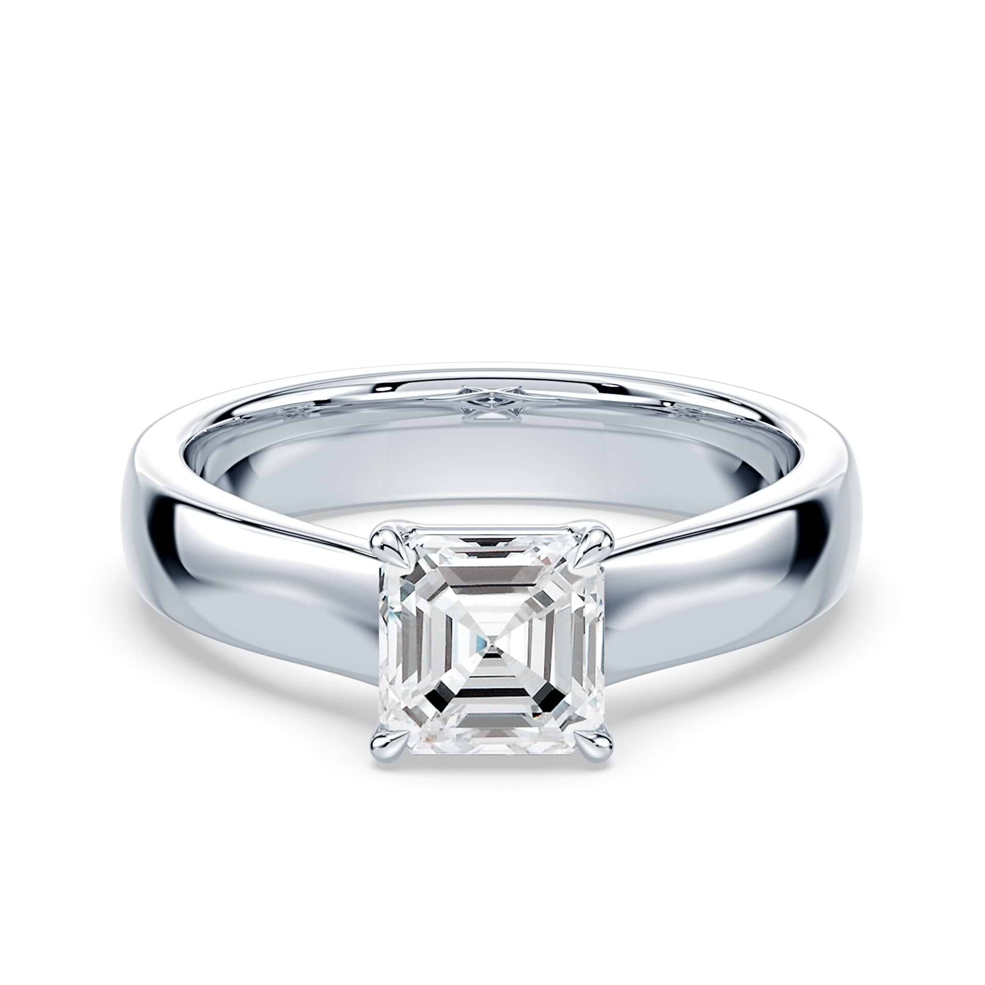 Asscher Cut Wide Band Ring