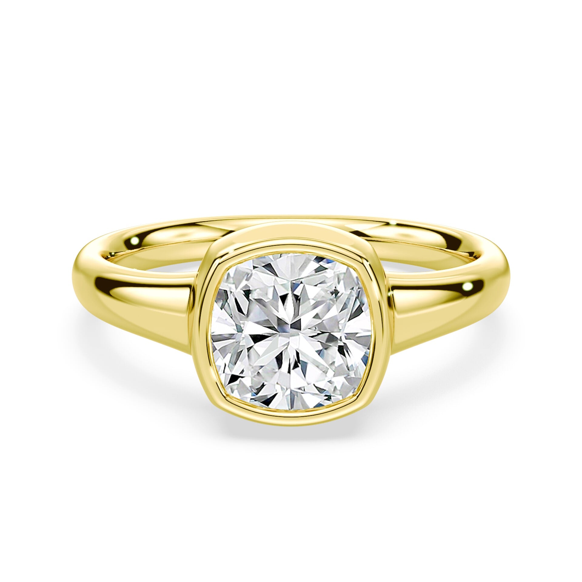 Cushion Cut Wide Bezel Ring