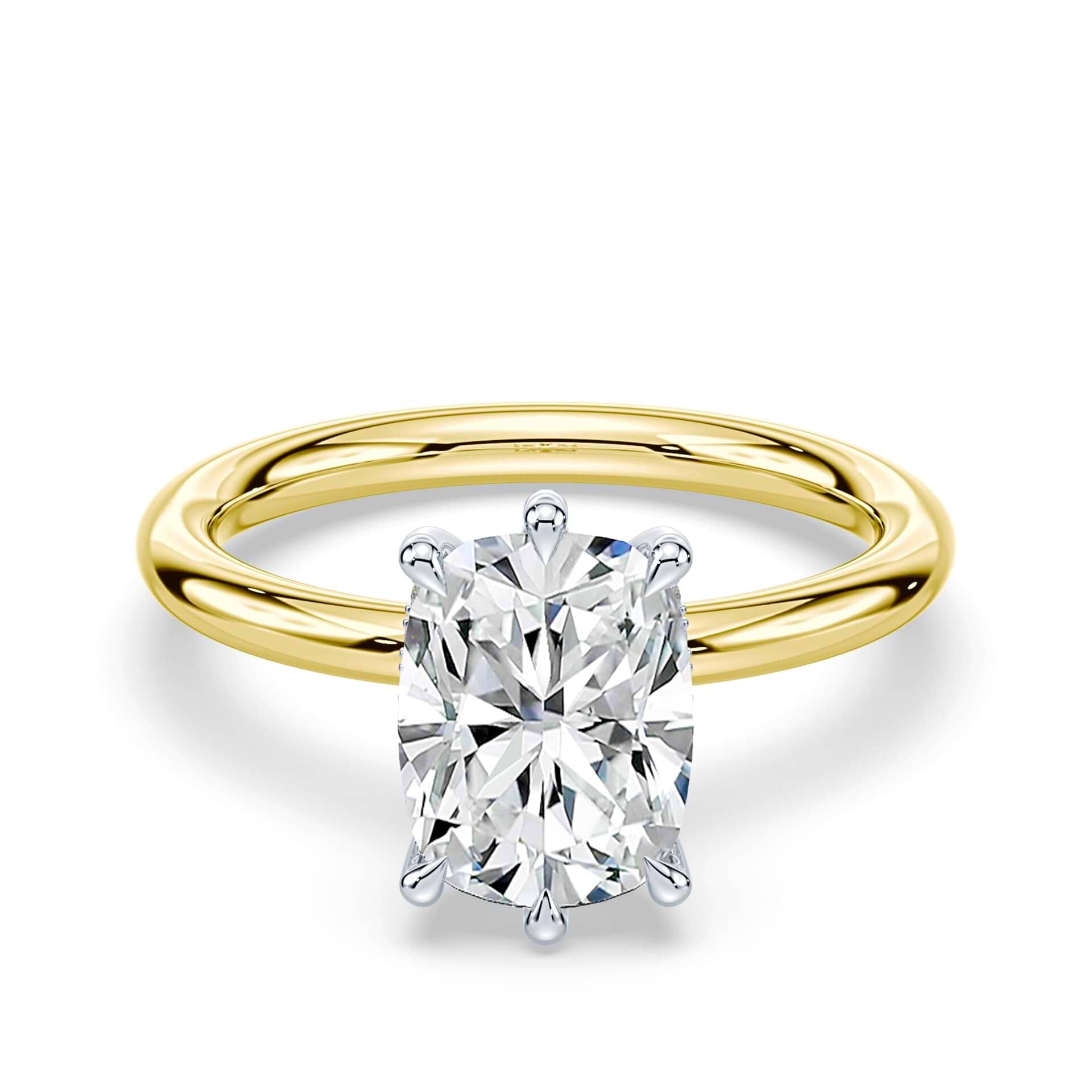 Elongated Cushion Cut Hidden Halo