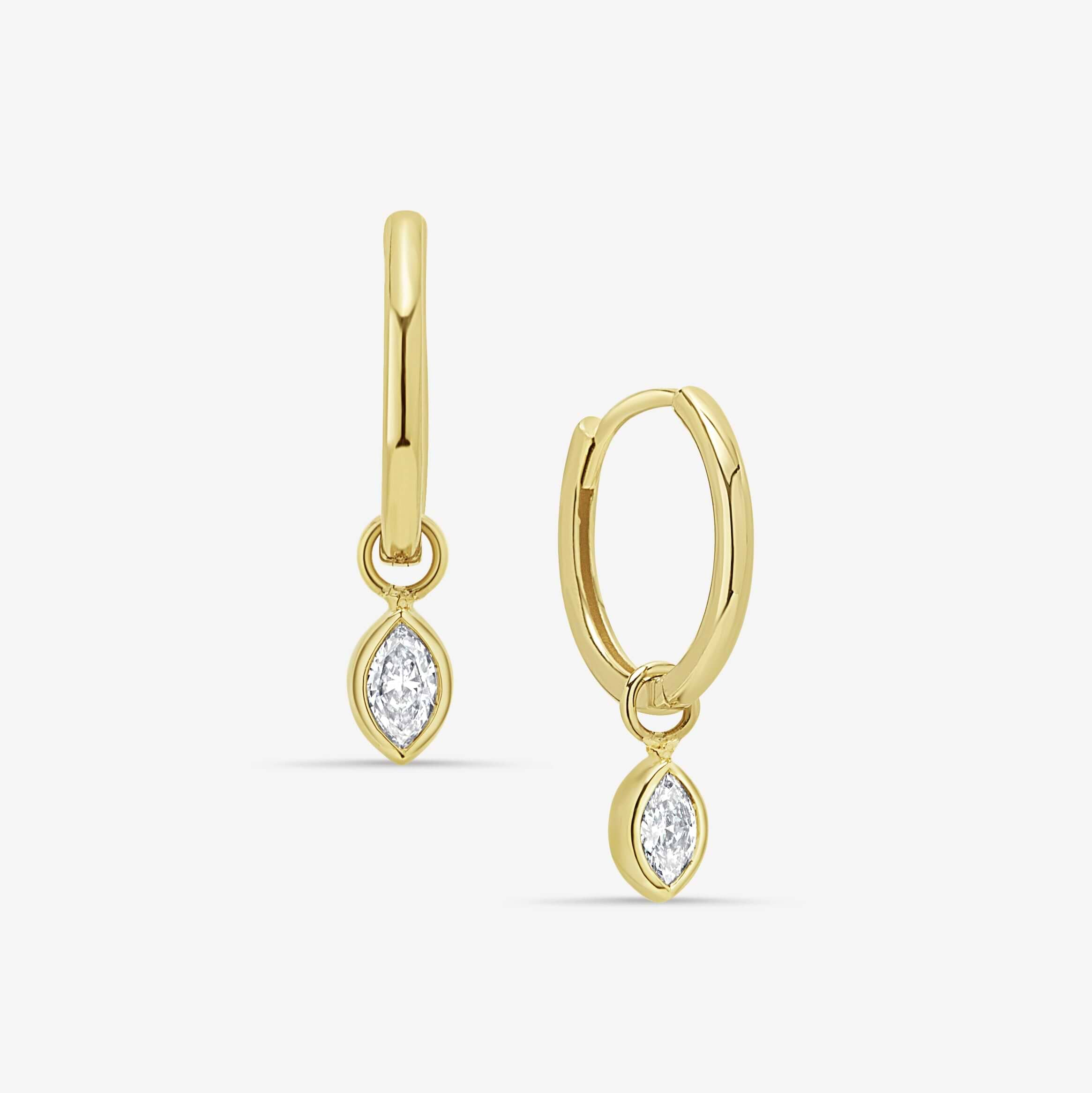 Marquise Dewdrop Hoops