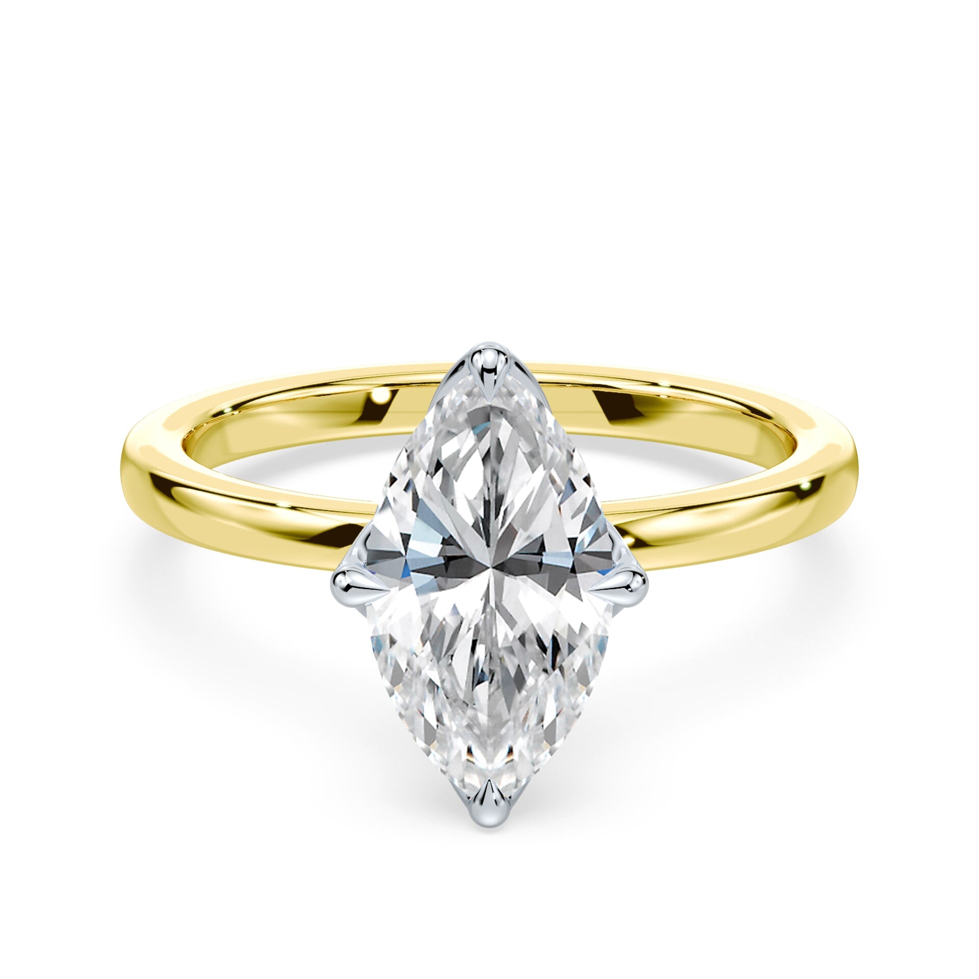 Marquise Cut Tulip Engagement Ring