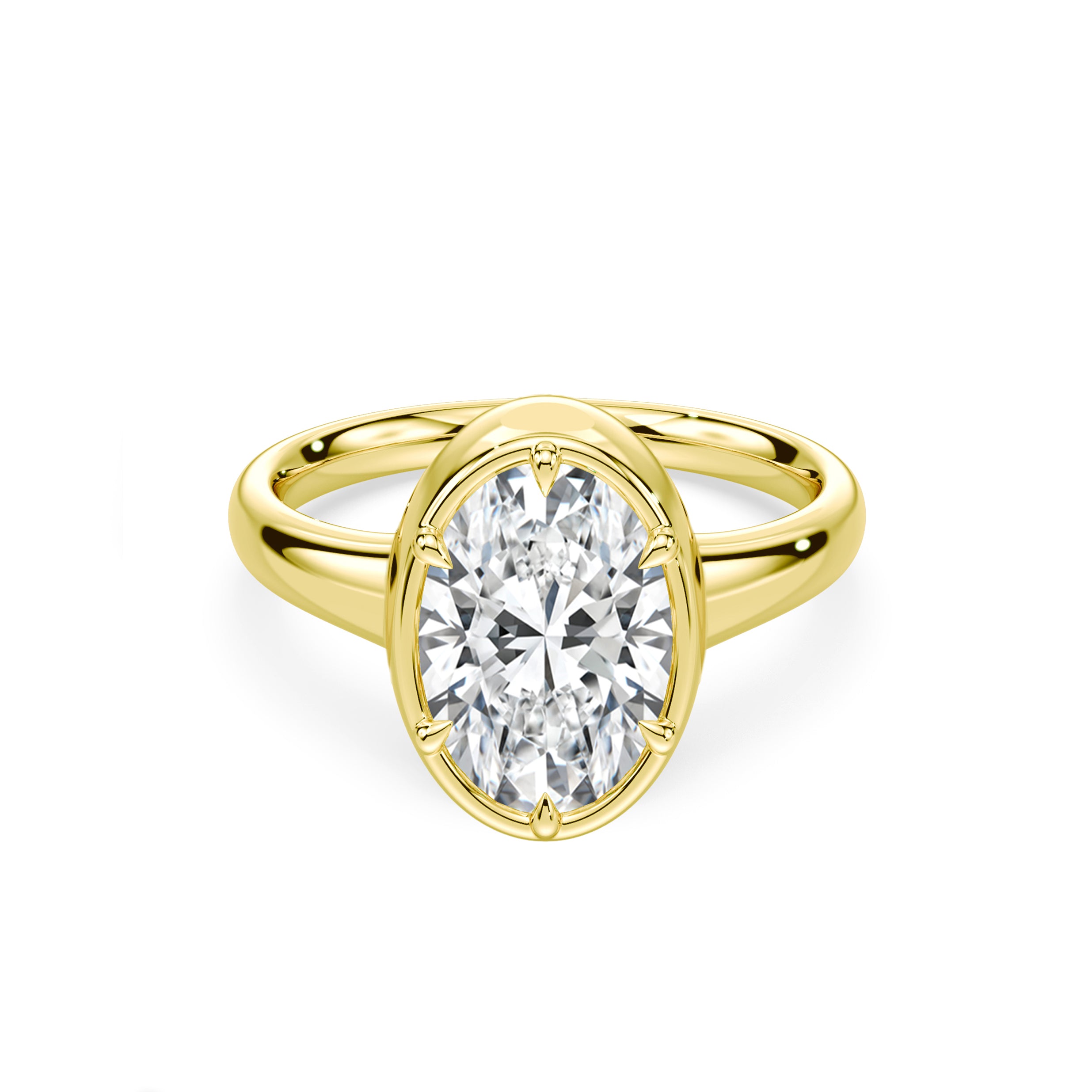 Oval Cut 3.23ct Button Back Ring
