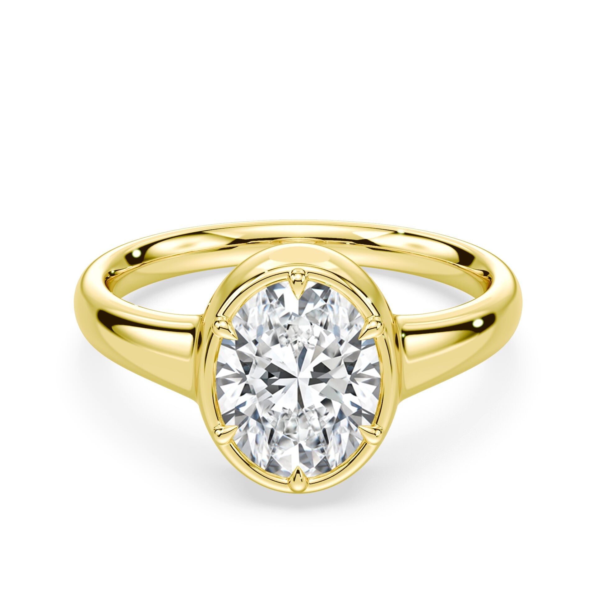 Oval Cut Button Back Ring