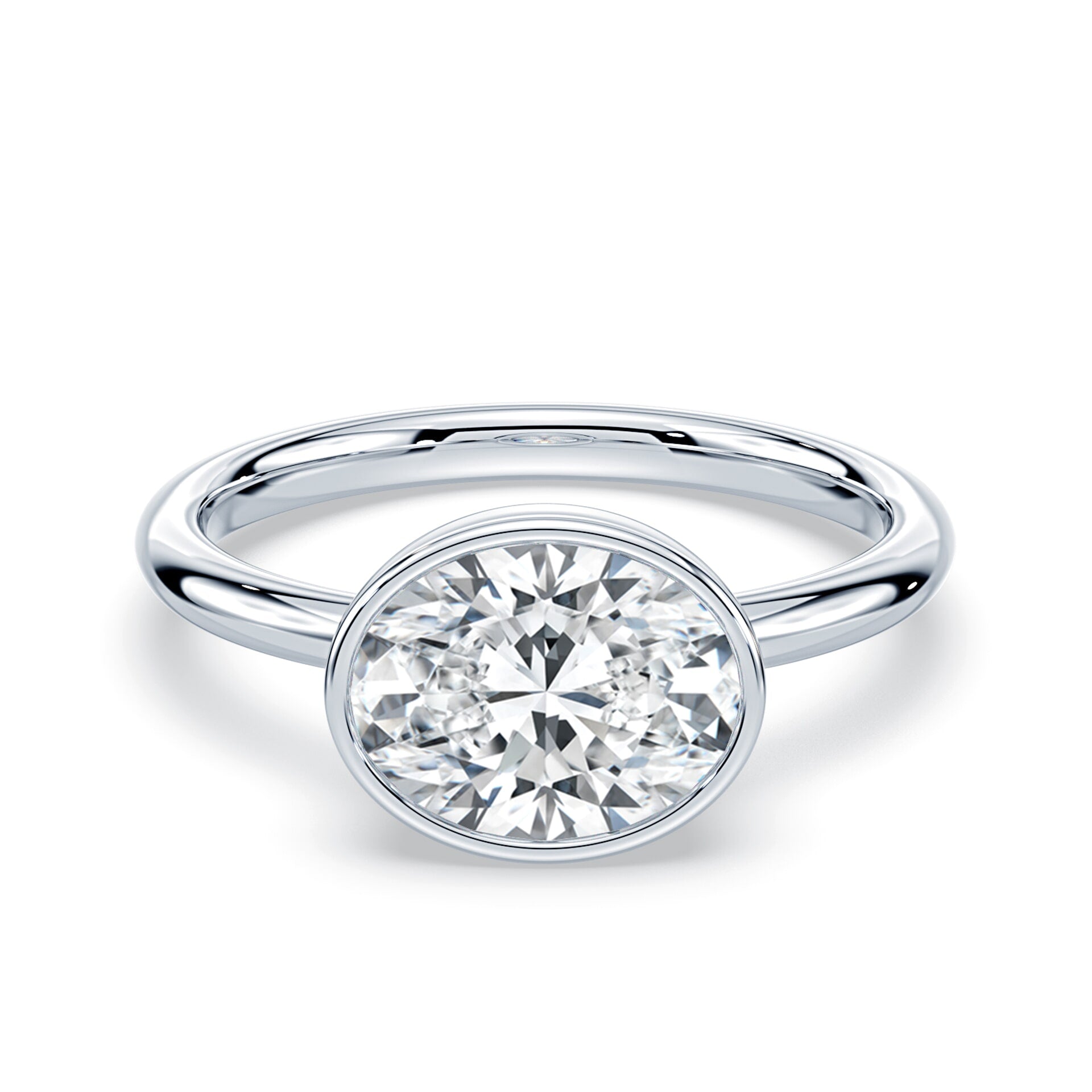 Oval East-West Bezel Ring