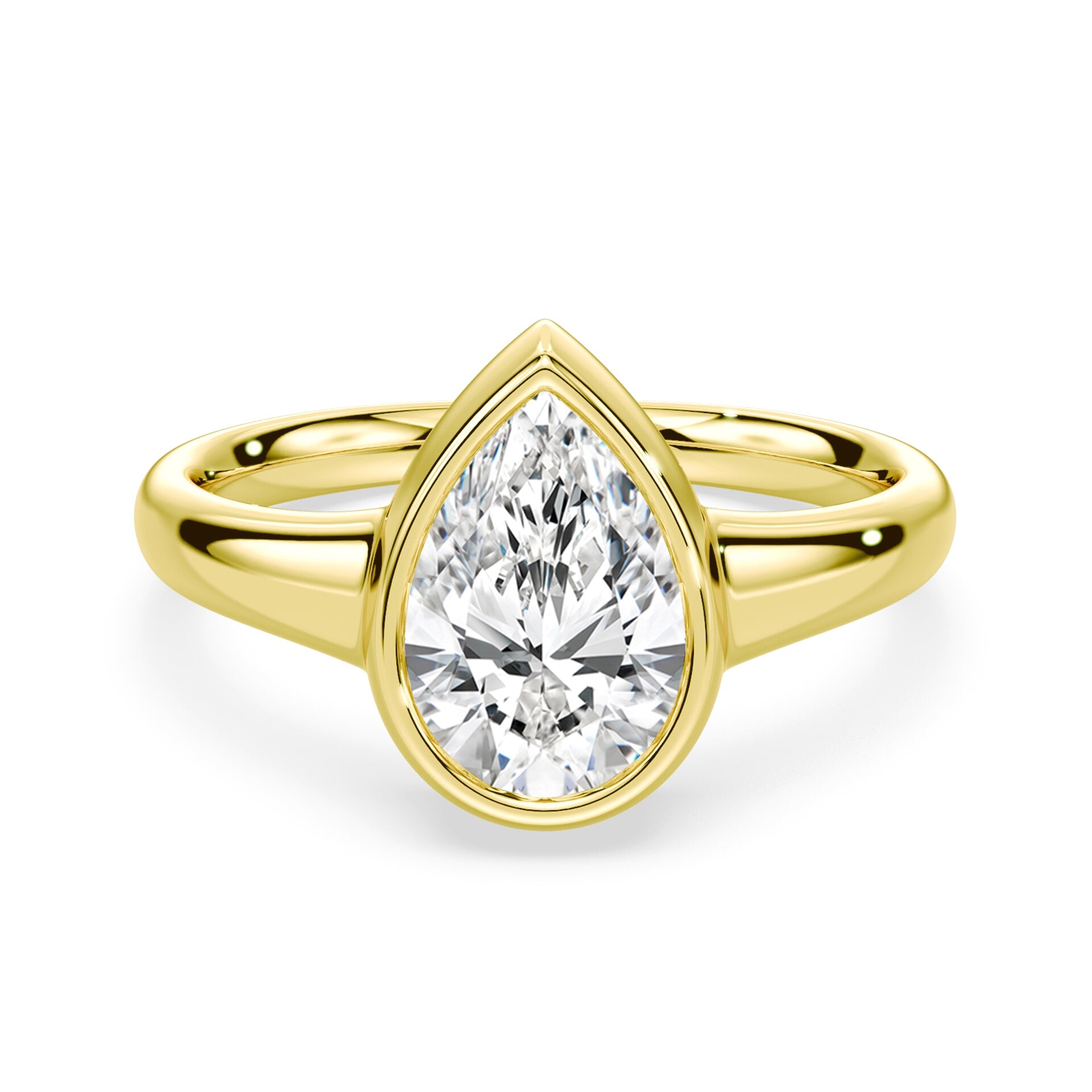 Pear Shaped Wide Bezel Ring