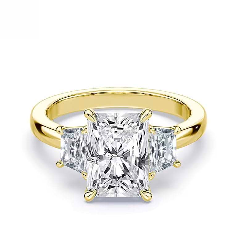 Radiant Cut Trapezoid Three Stone