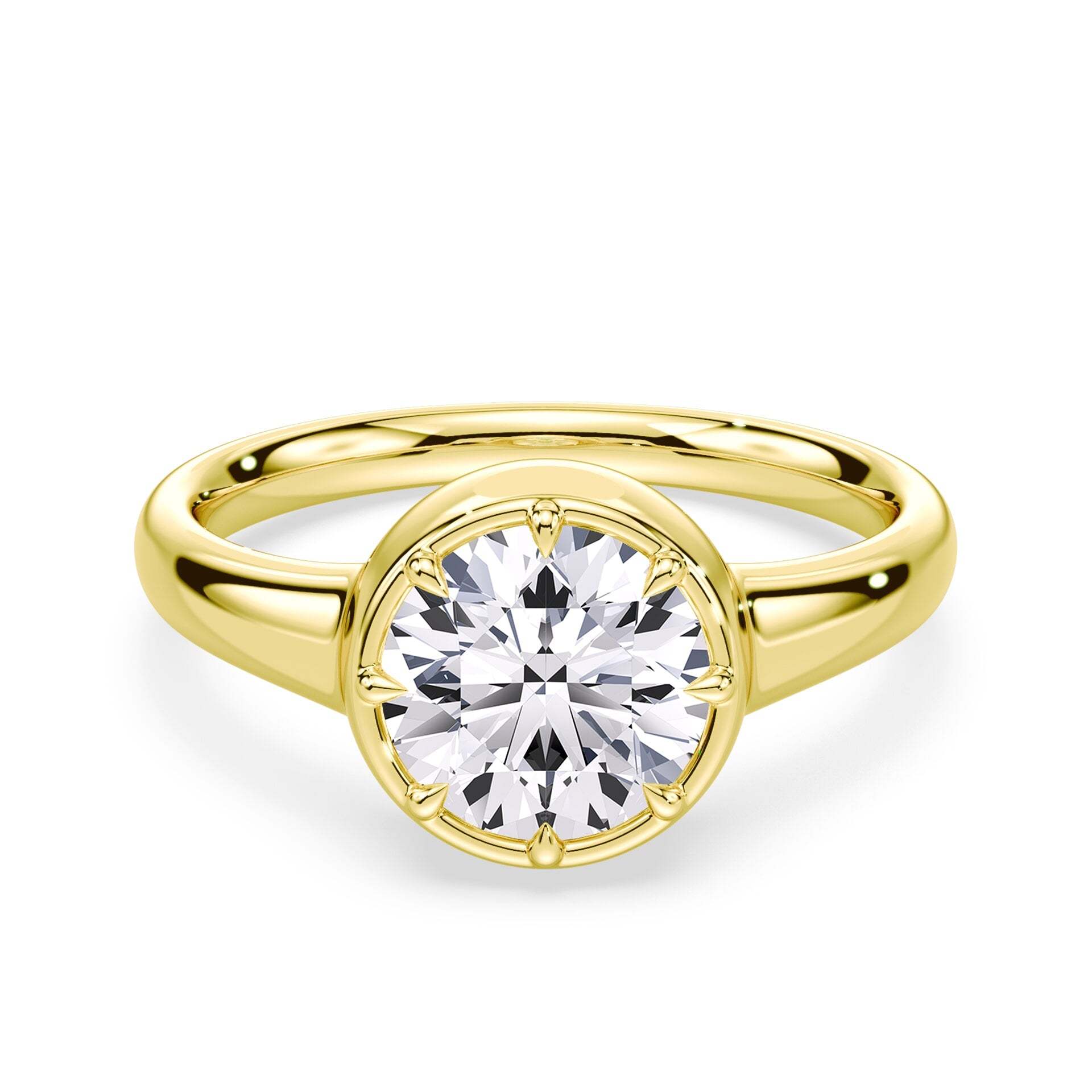 Round Cut Button Back Ring