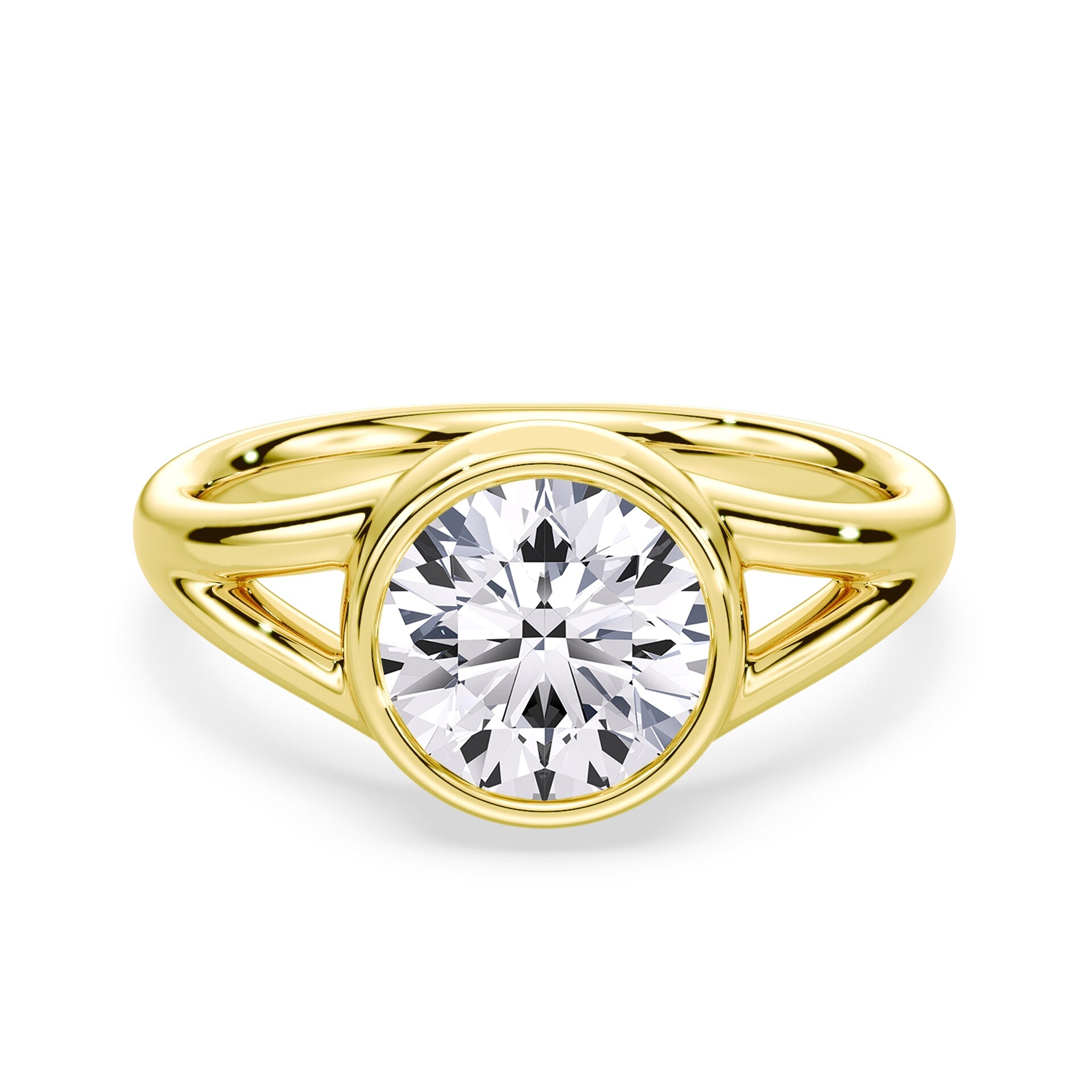 Split Shank Bezel Diamond Ring