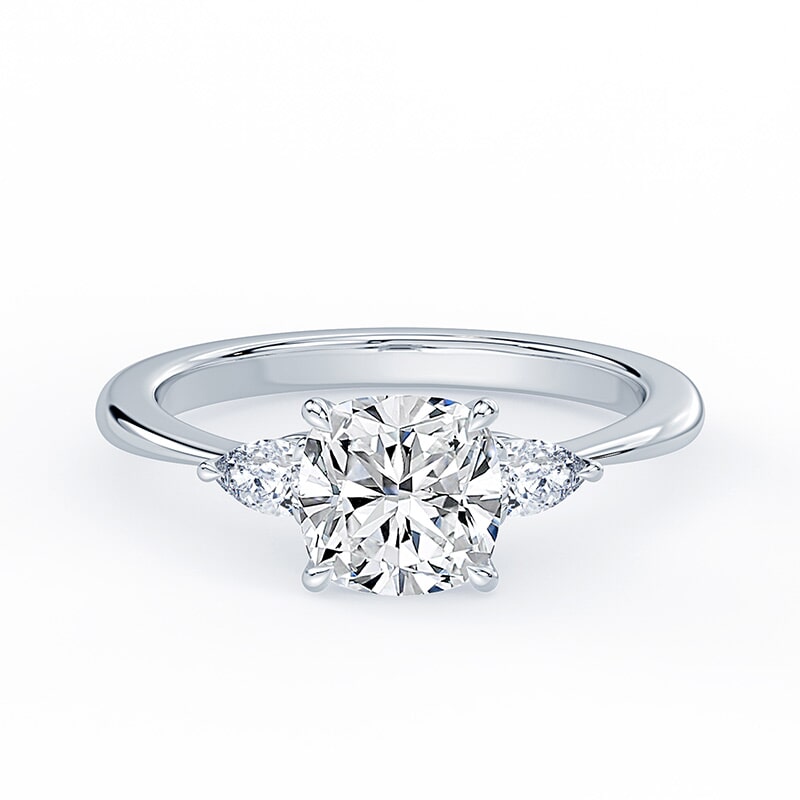 Three Stone Cushion Cut Ring