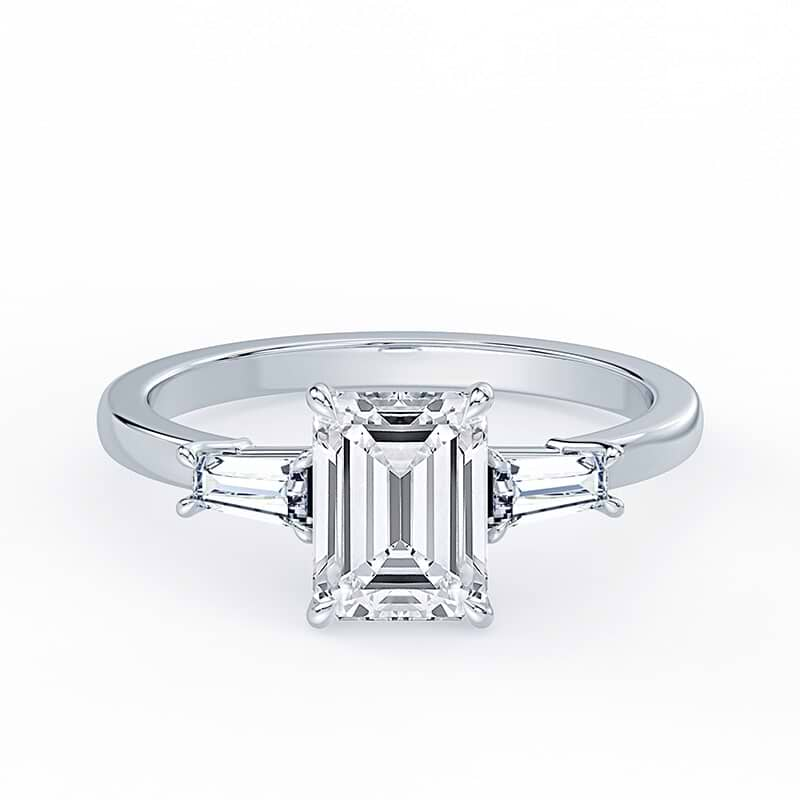 Three Stone Emerald Cut Ring