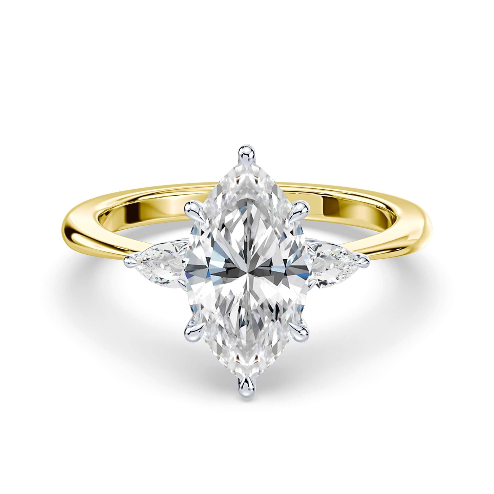 Three Stone Marquise Engagement Ring