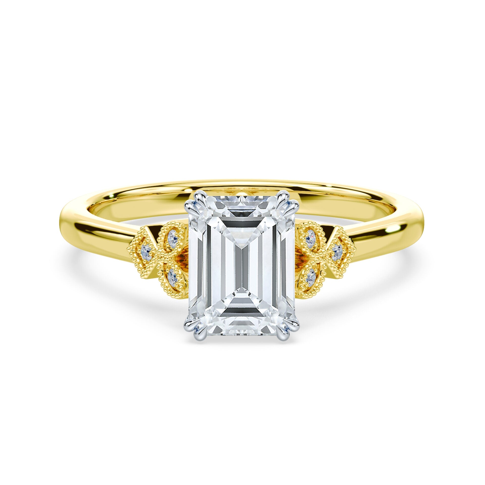 Emerald Cut Vintage Peekaboo Ring